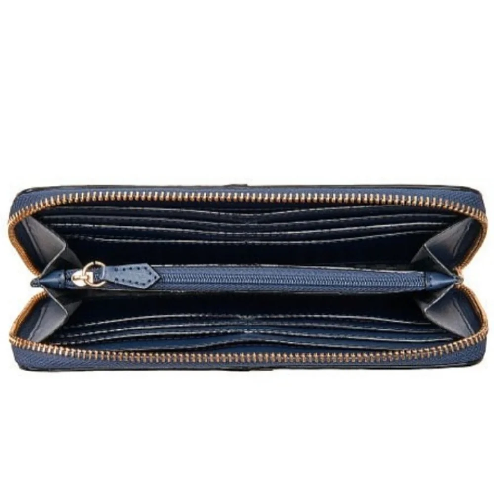 NWT VICTORIA SECRET full zip wallet Leather And Suede BLUE - Picture 3 of 3